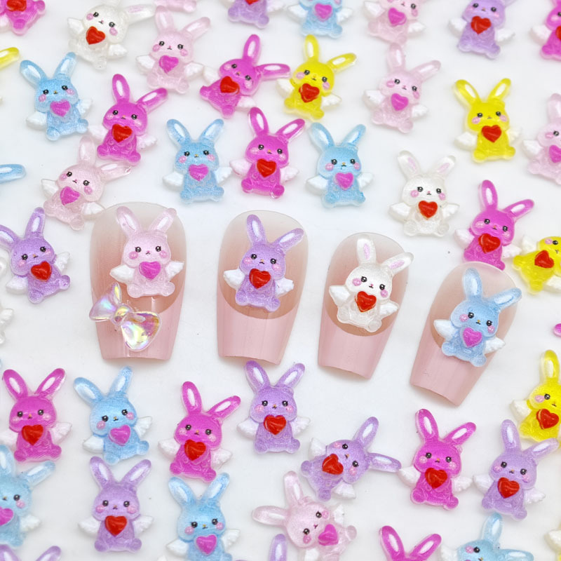 Resin Art Accessories - New cute Angel Love cartoon rabbit
