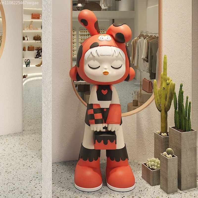 Art Cartoon Girl Statue Indoor - Resin Art Accessories ulasan dan harga