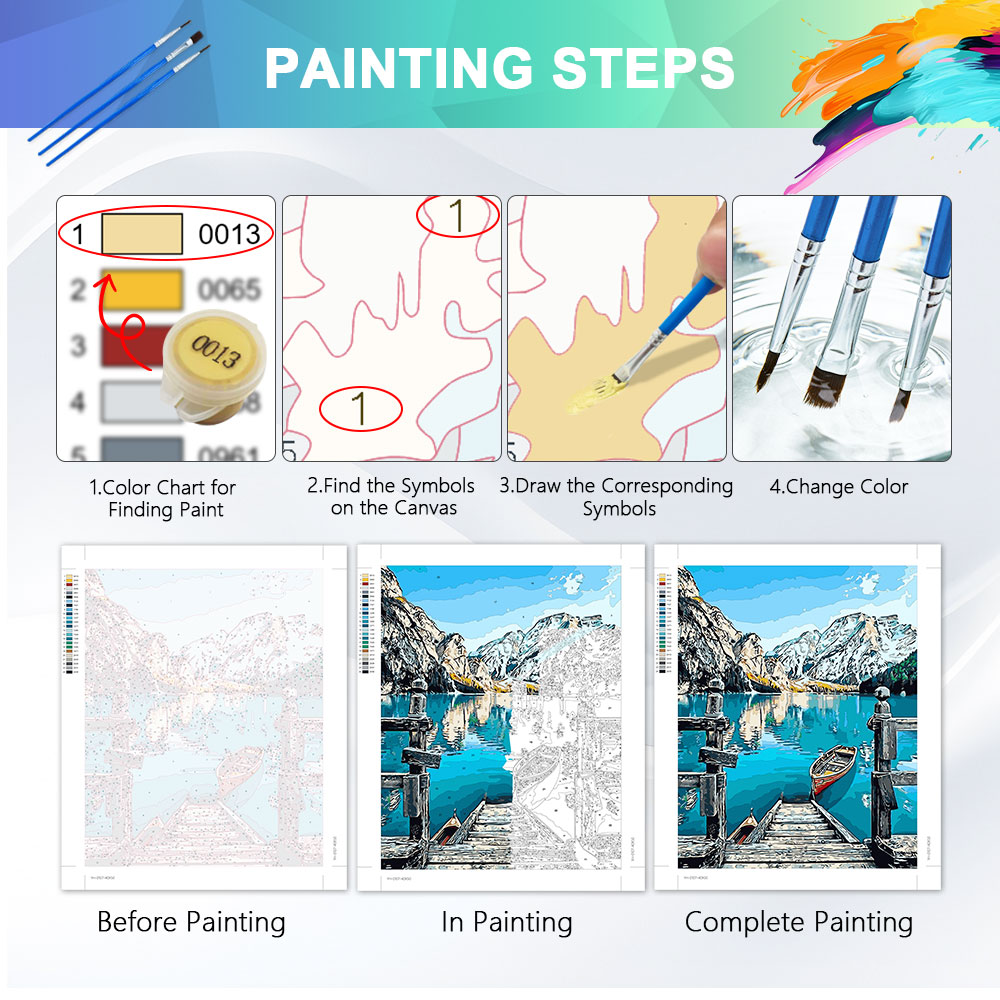 HUACAN Diy Paintings By Number - Resin Art On Canvas ulasan dan harga