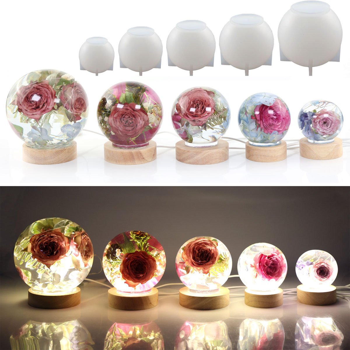 65-120mm Sphere Ball Silicone  - Resin Art Tools ulasan dan harga
