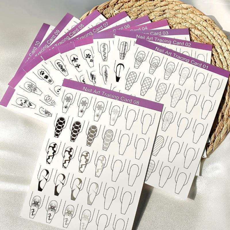 10pcs Nail Art Lines Practice  - Resin Art Guide Book ulasan dan harga