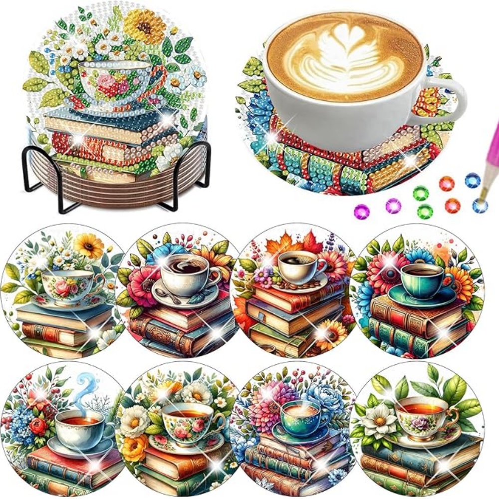 8PCS/DIY Diamond Art Painting  - Resin Art Coasters ulasan dan harga