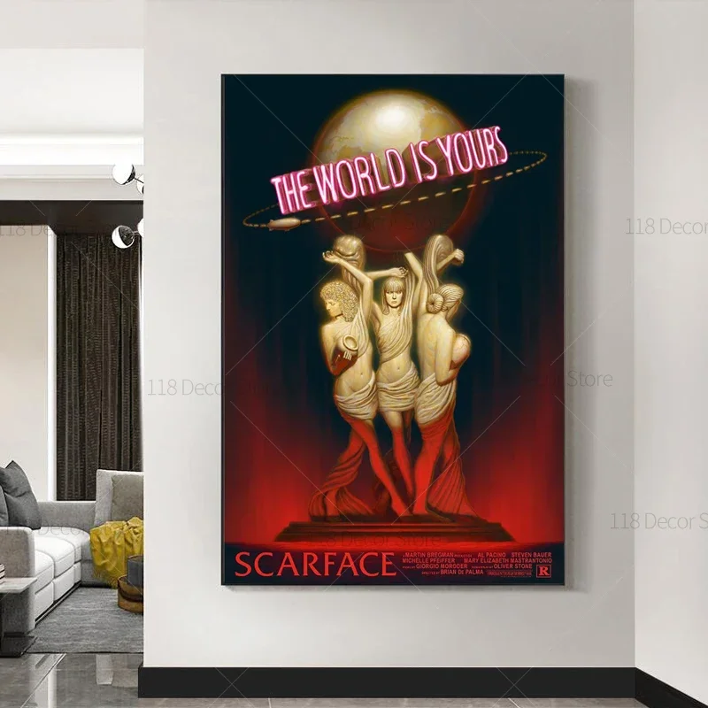 The World Is Yours Scarface Re - Resin Art On Canvas ulasan dan harga