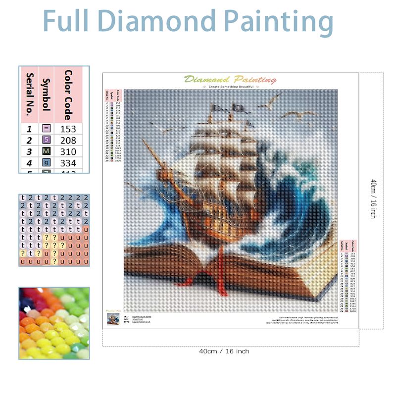 SDOYUNO Diy Diamond Mosaic Boo - Resin Art Guide Book ulasan dan harga