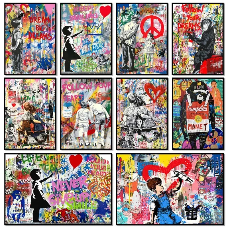 Pop Street Graffiti Wall Art B - Resin Art On Canvas ulasan dan harga