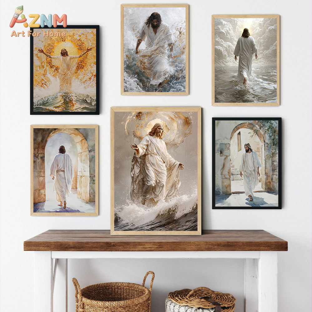 AZNM Jesus Christ Canvas Print - Resin Art On Canvas ulasan dan harga