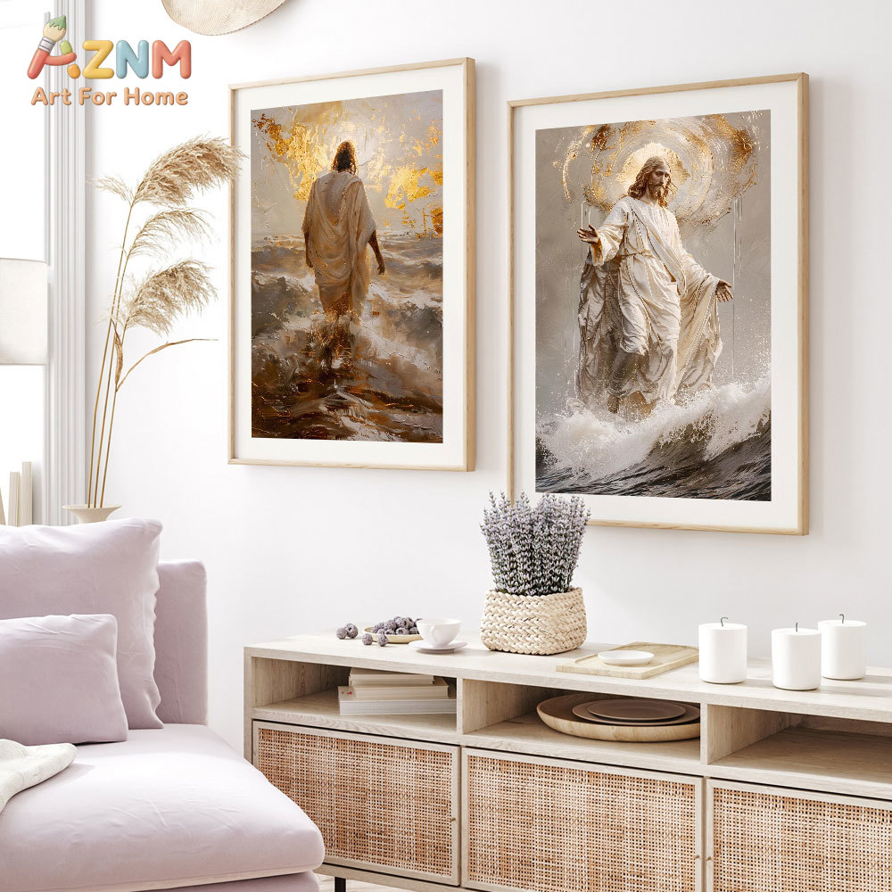 AZNM Jesus Christ Canvas Print - Resin Art On Canvas ulasan dan harga