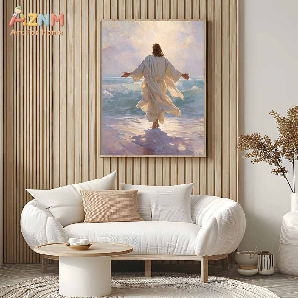 AZNM Jesus Christ Canvas Print - Resin Art On Canvas ulasan dan harga