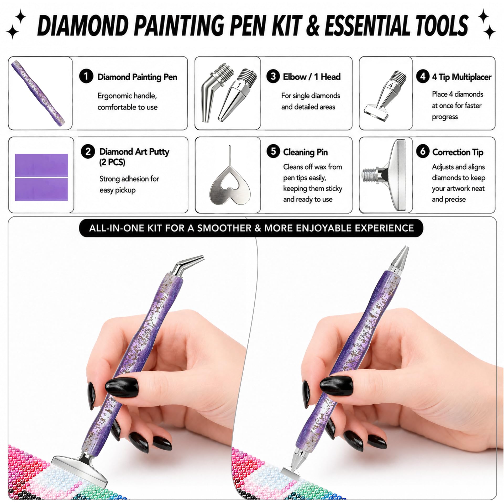Diamond painting art pen, with - Resin Art Tools ulasan dan harga