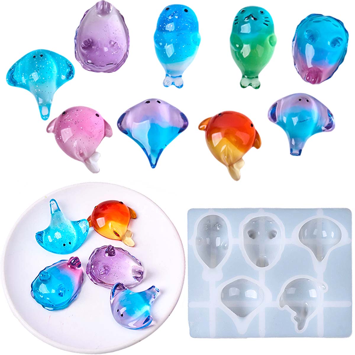 3D Healing Kawaii Manta Ray Wh - Resin Art A Keychain ulasan dan harga