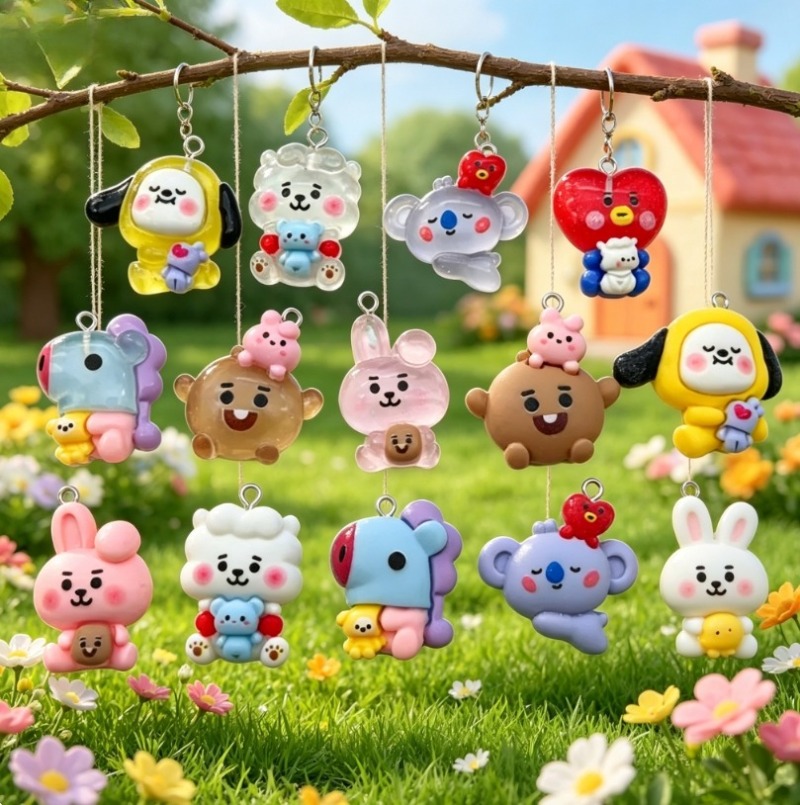 7pcs BT21 Resin Cartoon Charm  - Resin Art Accessories ulasan dan harga