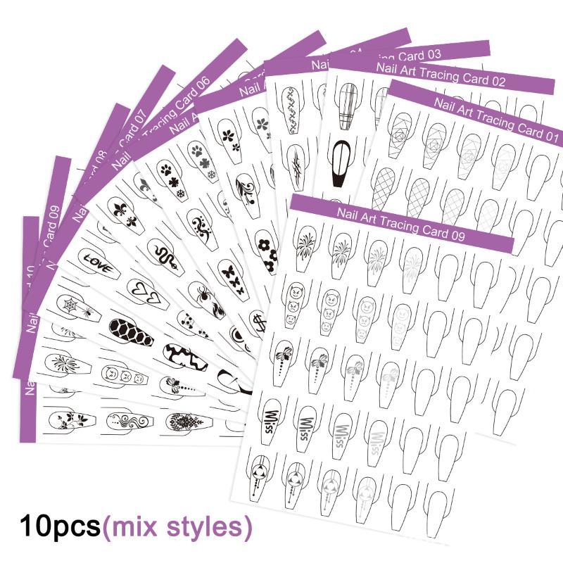 10pcs Nail Art Lines Practice  - Resin Art Guide Book ulasan dan harga
