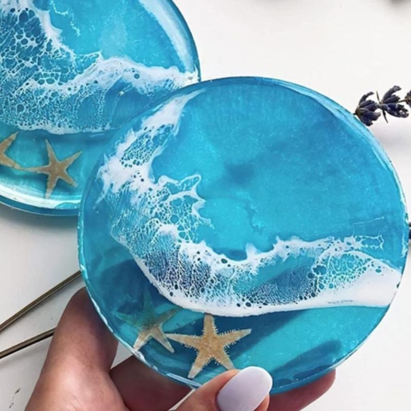 F92D Mold for Epoxy Resin Disc - Resin Art Coasters ulasan dan harga
