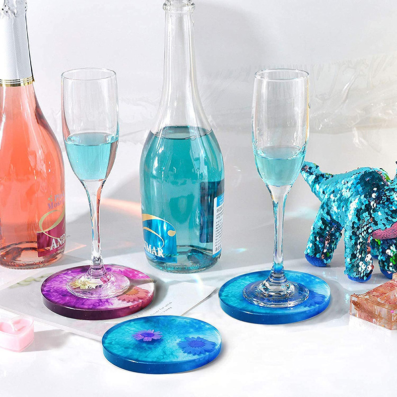 Round Square Coaster Silicone  - Resin Art Coasters ulasan dan harga