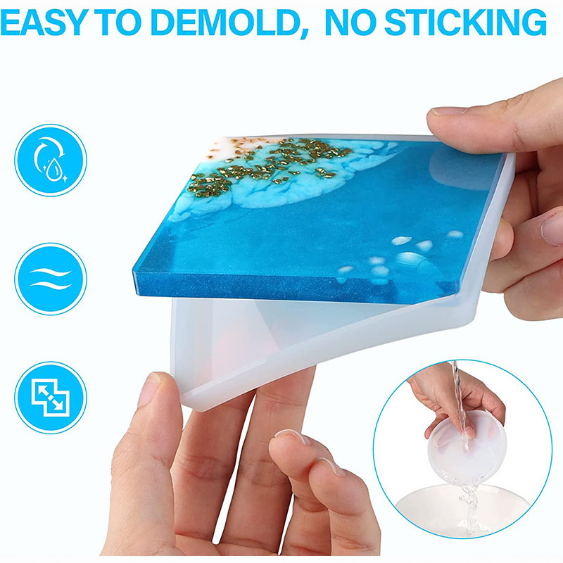 Round Square Coaster Silicone  - Resin Art Coasters ulasan dan harga