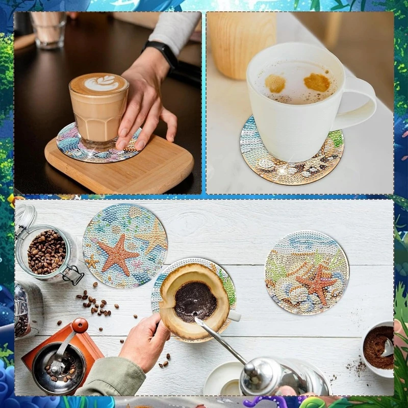 8 Pieces of Diamond Art Painti - Resin Art Coasters ulasan dan harga